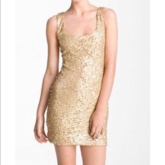 As U Wish Dresses & Skirts - As U Wish Gold Sequin  Dress